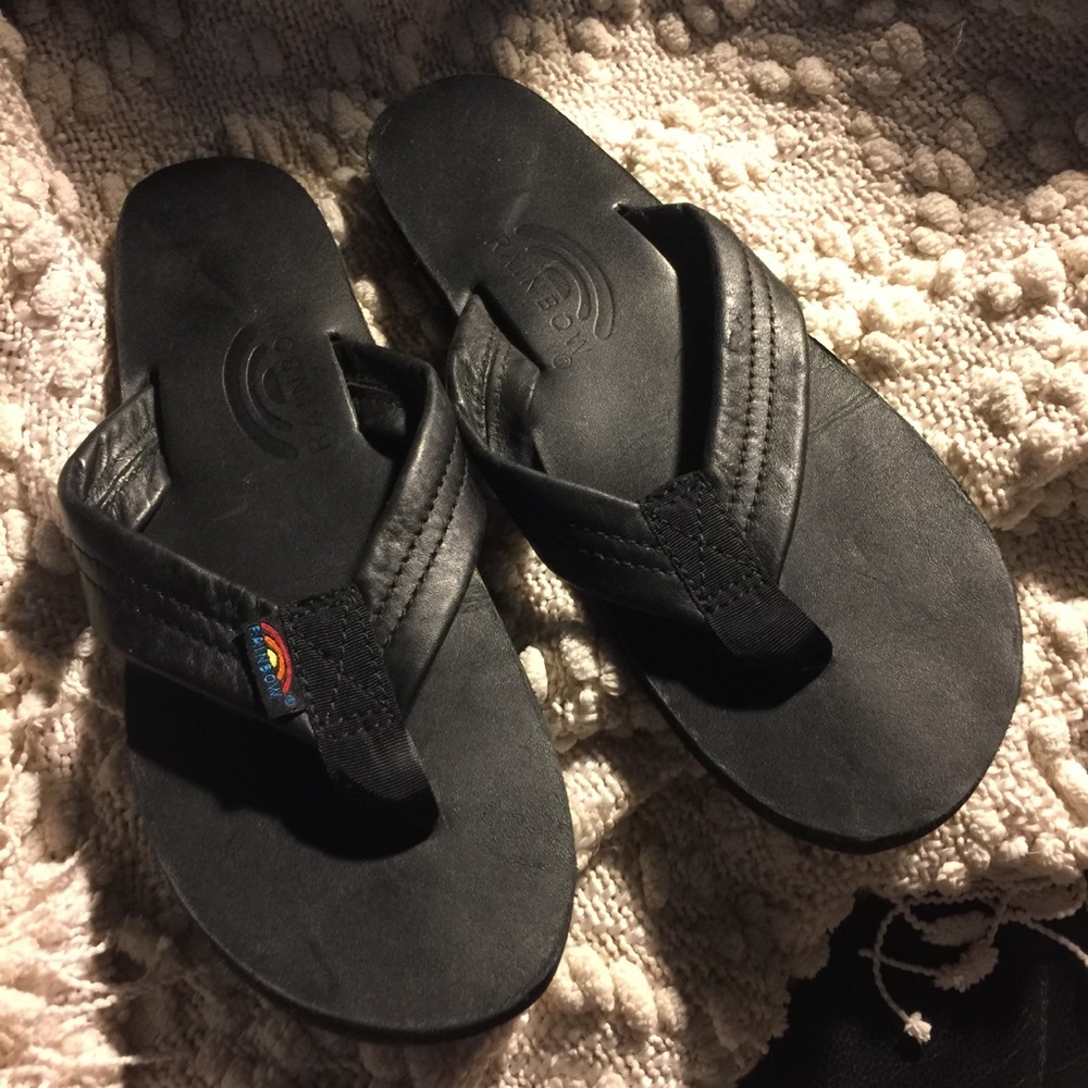 Black Rainbow Sandals Flip Flops